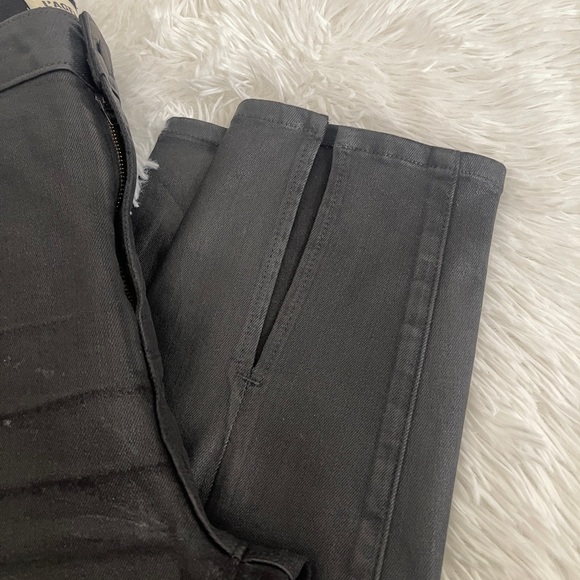 L'Agence Jyothi High Rise Split Ankle Skinny Pants Noir Coated Black Size 31 - Picture 10 of 15